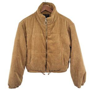 Love Tree Small Brown Corduroy Jacket With Zip Closure & Pockets Small